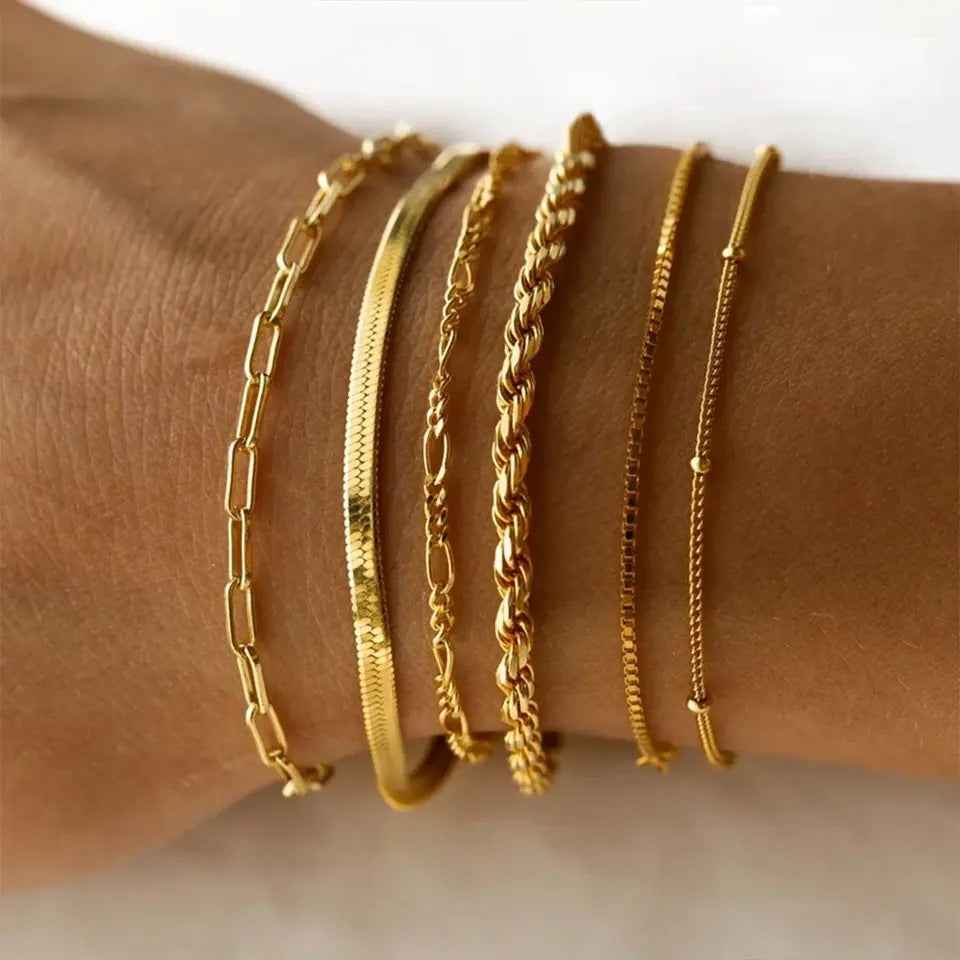 Simple Stainless Steel Exquisite Bead Necklace Bracelet