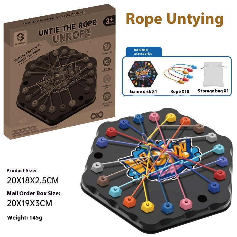 Rope Untangling Puzzle Game, Educational Strategy Board Game for Kids & Adults, Family Travel Party Games with Multi-Level Challenges, Gifts for All Ages(Large)