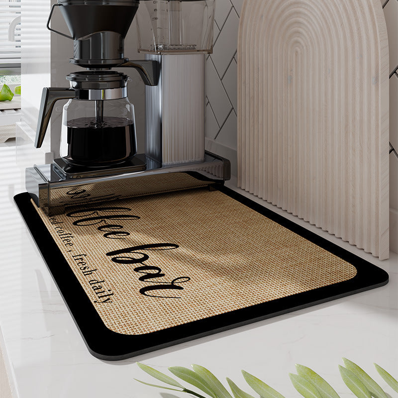 Dish Drying Mat for Kitchen Counter, 12"x19" Dish Drying Pad with Non-slip Rubber Backed, Hide Stain Anti Absorbent for Kitchen Counter, Drying Mat for Coffee Machine Dish Rack (Grey)