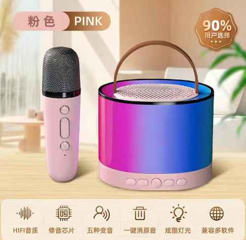 Mini Karaoke Machine with 2 Wireless Microphones, TOP Kids Gifts for Girls Ages 3, 4, 5, 6, 7, 8, 9,10,11,12 +Year Old, 4-12 Years Old Birthday Toy Gift for Girls Boys Party (Purple)
