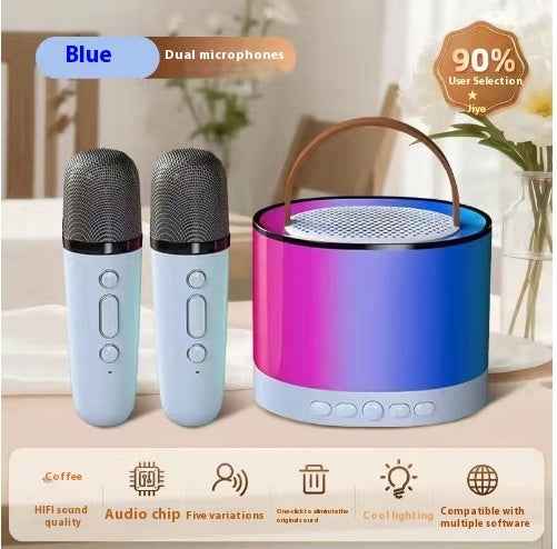 Mini Karaoke Machine with 2 Wireless Microphones, TOP Kids Gifts for Girls Ages 3, 4, 5, 6, 7, 8, 9,10,11,12 +Year Old, 4-12 Years Old Birthday Toy Gift for Girls Boys Party (Purple)