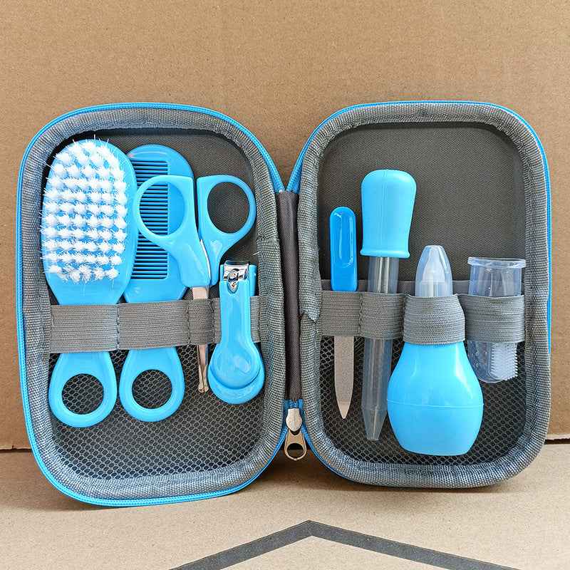 Cross-border Maternal And Infant Products 8piece Set Of Nail Clippers For Children And Babies Including Combs Brushes Nasal Aspirators In EVA Packaging