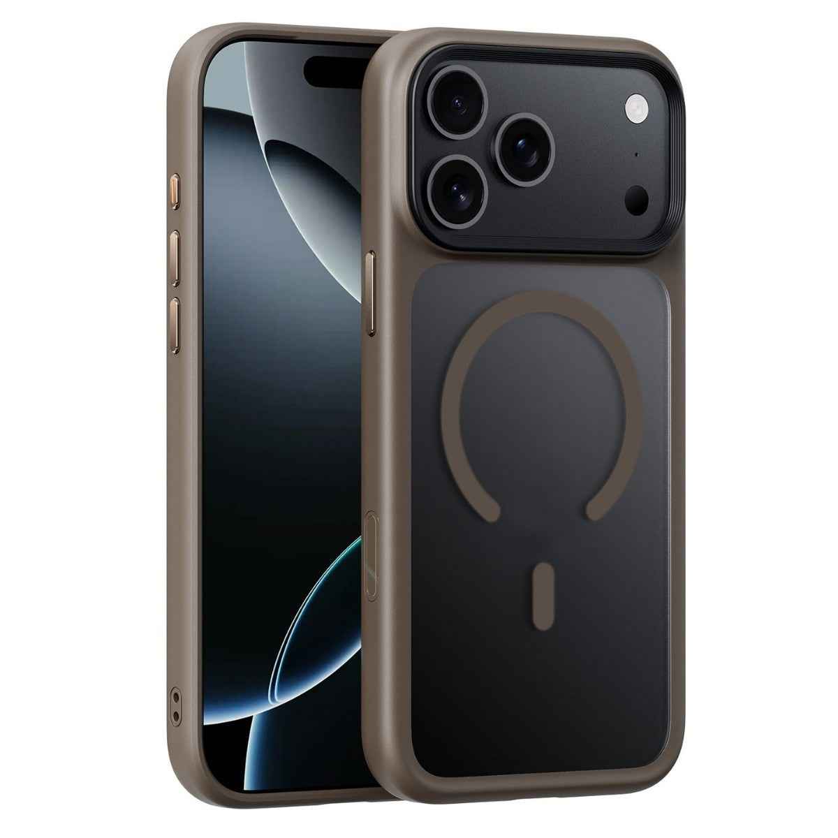 Applicable To 17ProMax Phone Case Skin Feeling Frosted Transparent Magnetic Drop-resistant Protective Cover