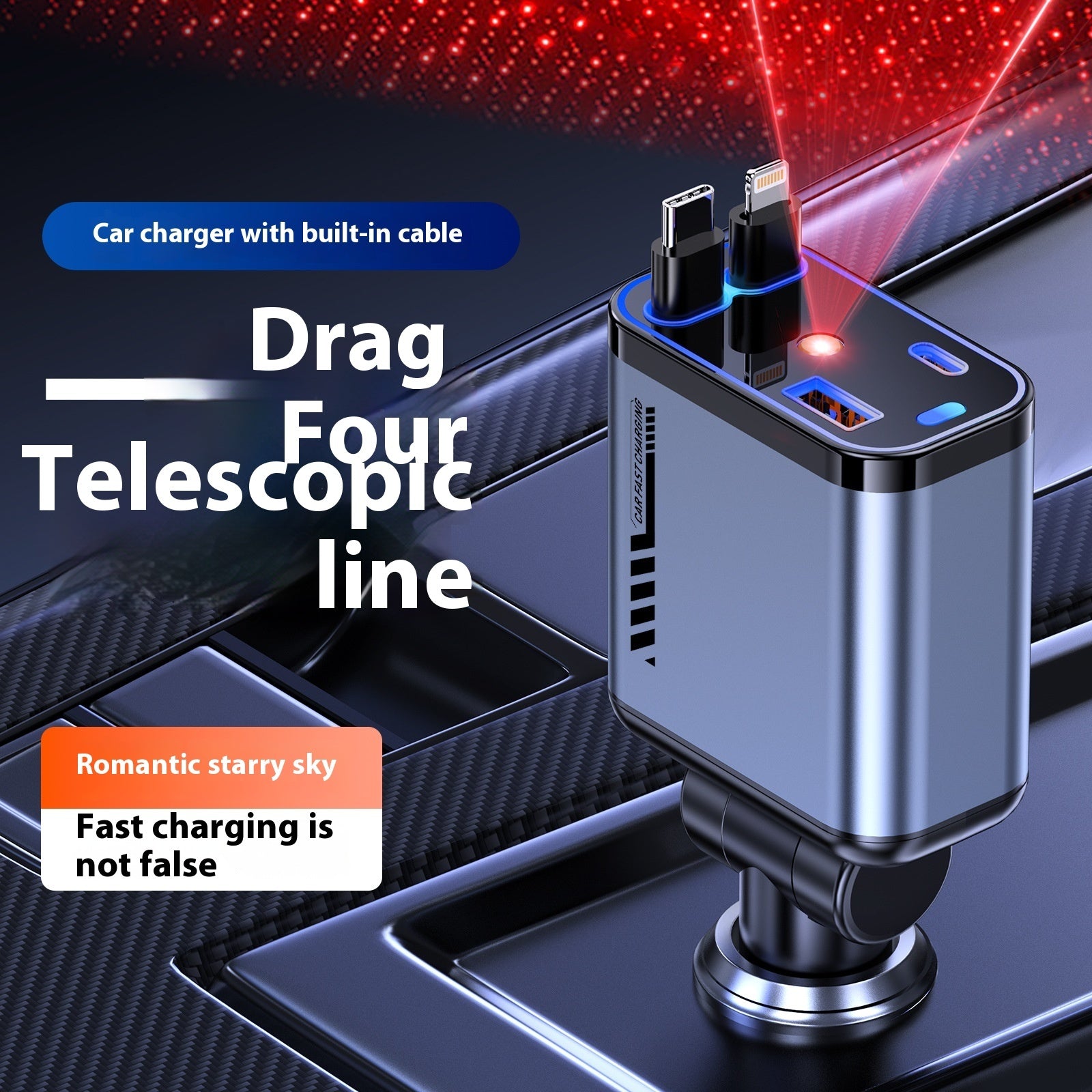 Retractable Car Charger, 69W USB C Car Accessories Adapter for iPhone 17 USB C Charger Fast Charging, Gifts for Women Men, Travel Essentials, for iPhone 17 Pro Max Air 16 15 14 13 12 Samsung S25