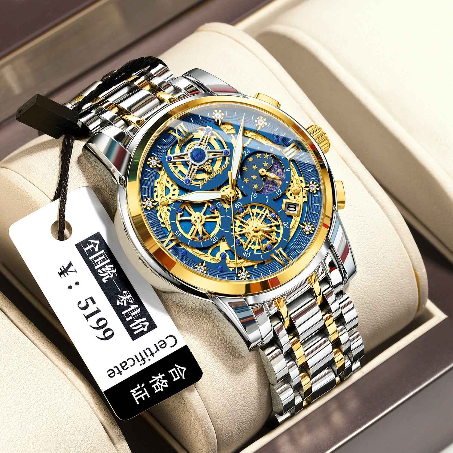 High-grade Waterproof Hollow Out Luxury Large Dial watche