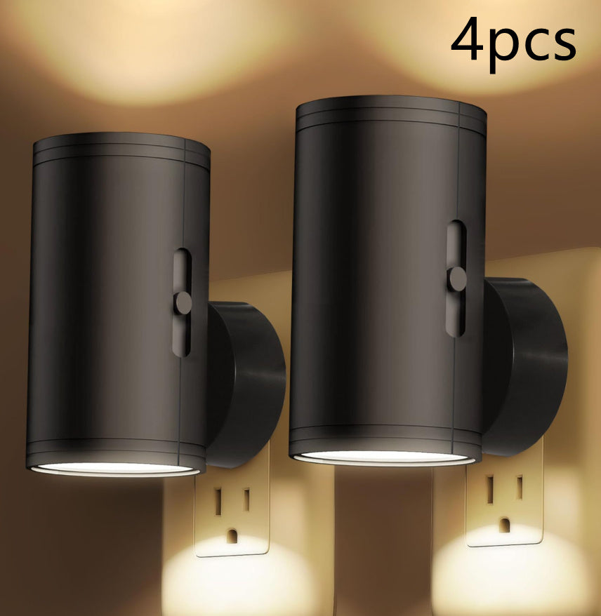 L LOHAS LED Night Light Plug in, Modern Night Lights Plug into Wall, Dusk to Dawn Sensor, Soft White 3000K, 0-100LM Adjustable Brightness, Dimmable Night Lights for Hallway Bedroom Stairway, 2 Pack