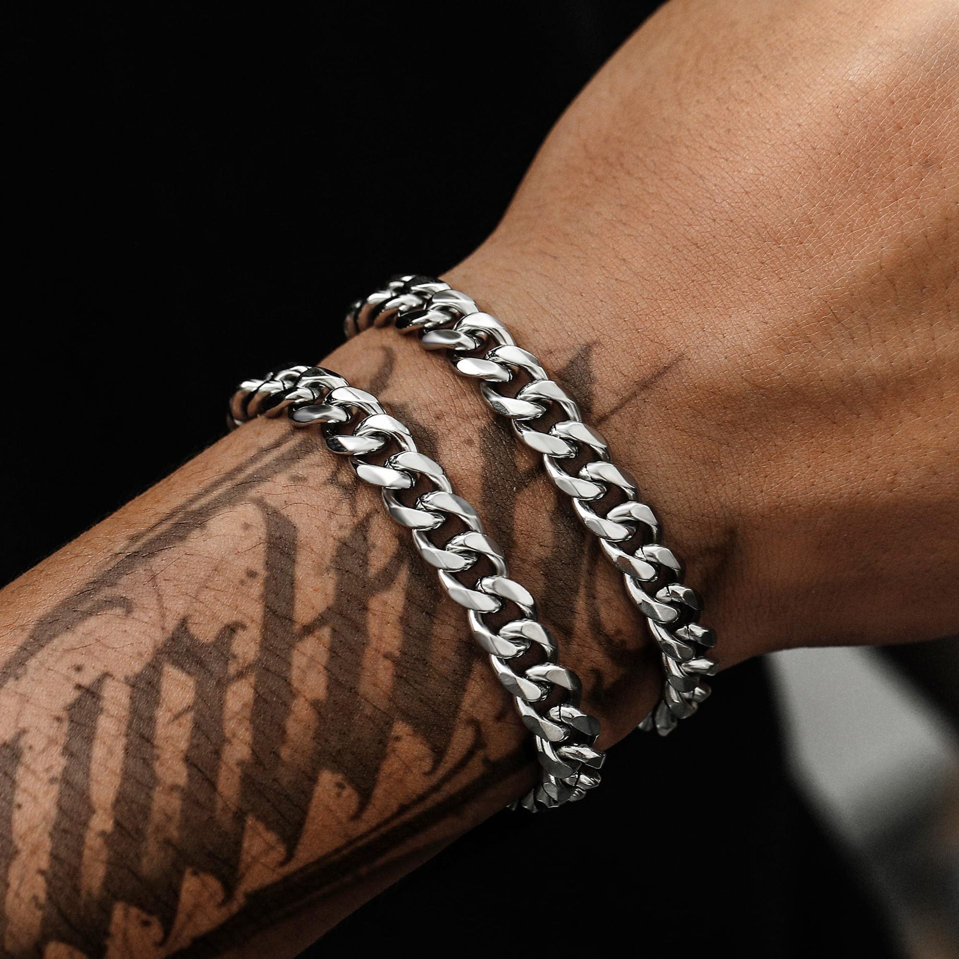 Mens Bracelet Silver Bracelets for Men Boyfriend as Stainless Steel Bracelet Boys Bracelets, Silver Cuban Link Bracelet for Men as Waterproof Silver Bracelet Men Jewelry Men Accessories
