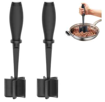 Meat Chopper, Hamburger Grinder, Premium Heat Resistant Smasher for Ground Beef, Burger Grinder Nylon Potato Mix Tool-Black