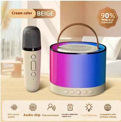 Mini Karaoke Machine with 2 Wireless Microphones, TOP Kids Gifts for Girls Ages 3, 4, 5, 6, 7, 8, 9,10,11,12 +Year Old, 4-12 Years Old Birthday Toy Gift for Girls Boys Party (Purple)