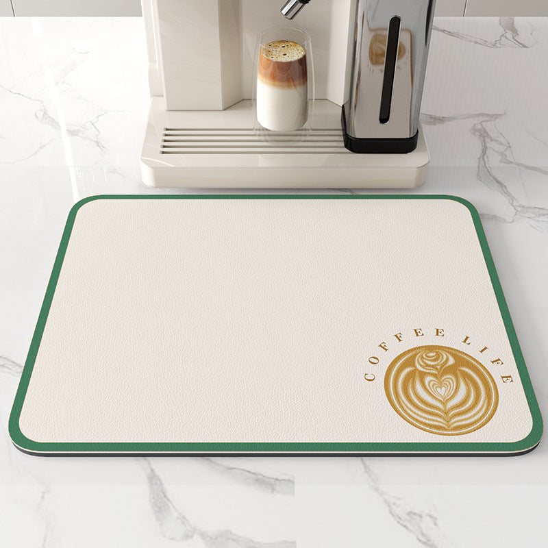 Dish Drying Mat for Kitchen Counter, 12"x19" Dish Drying Pad with Non-slip Rubber Backed, Hide Stain Anti Absorbent for Kitchen Counter, Drying Mat for Coffee Machine Dish Rack (Grey)