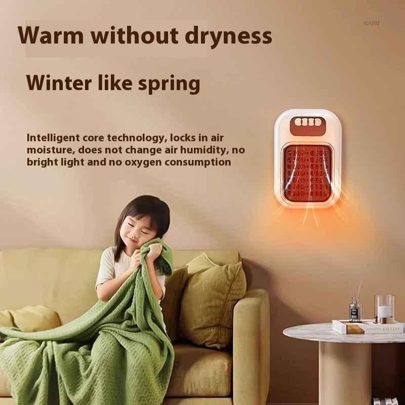 Wall Mounted Portable Small Electric Heater With Remote Control, Adjustable Silent Thermostat Suitable For Winter Home Offices Bathroom