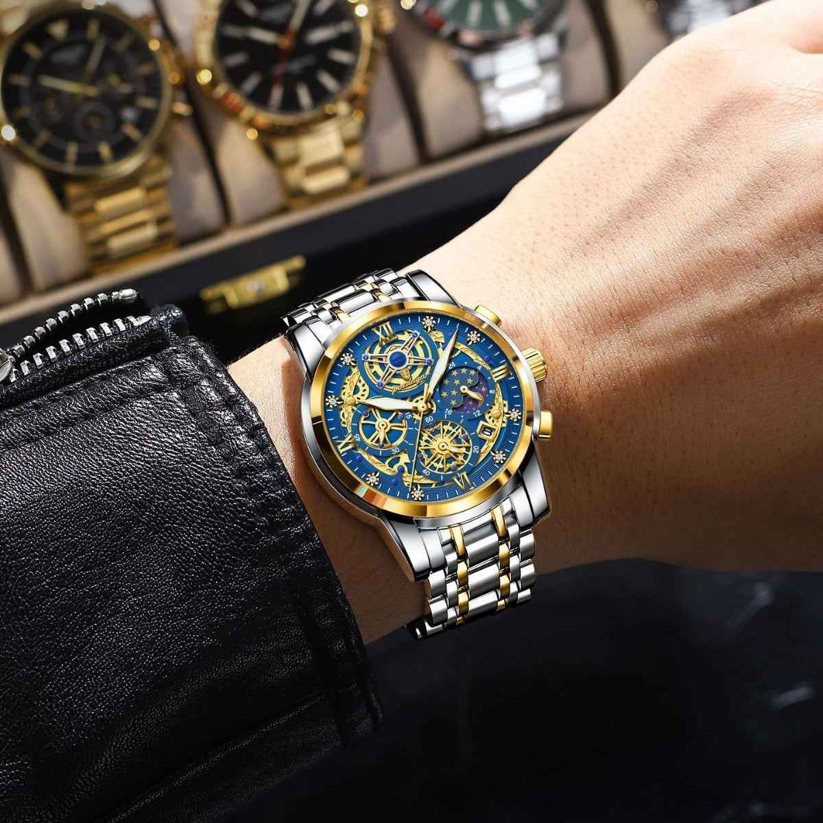 High-grade Waterproof Hollow Out Luxury Large Dial watche
