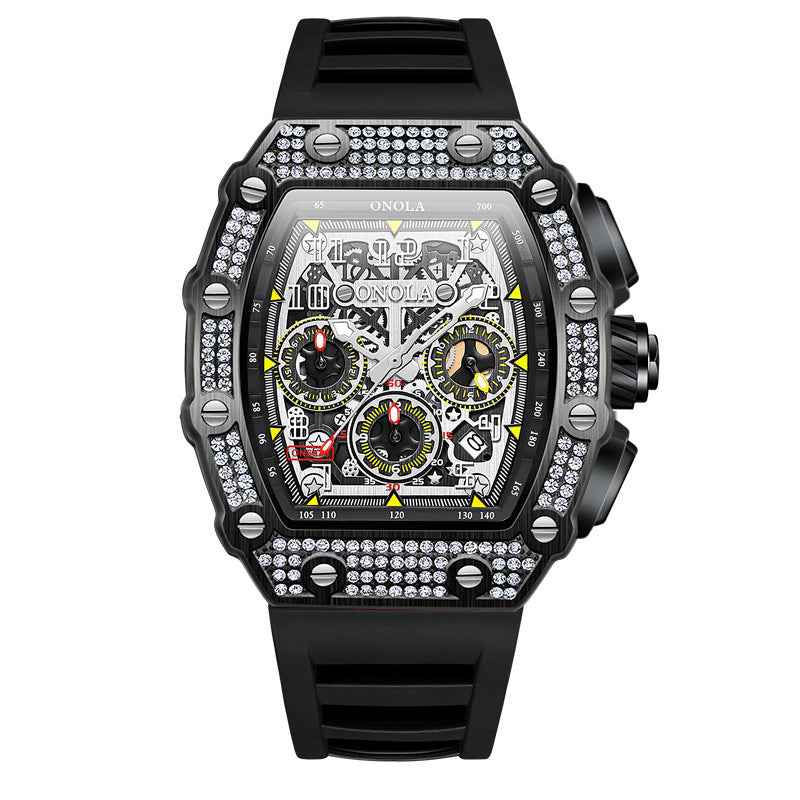 Full Diamond Fashion New Multi-functional Mechanical Watch
