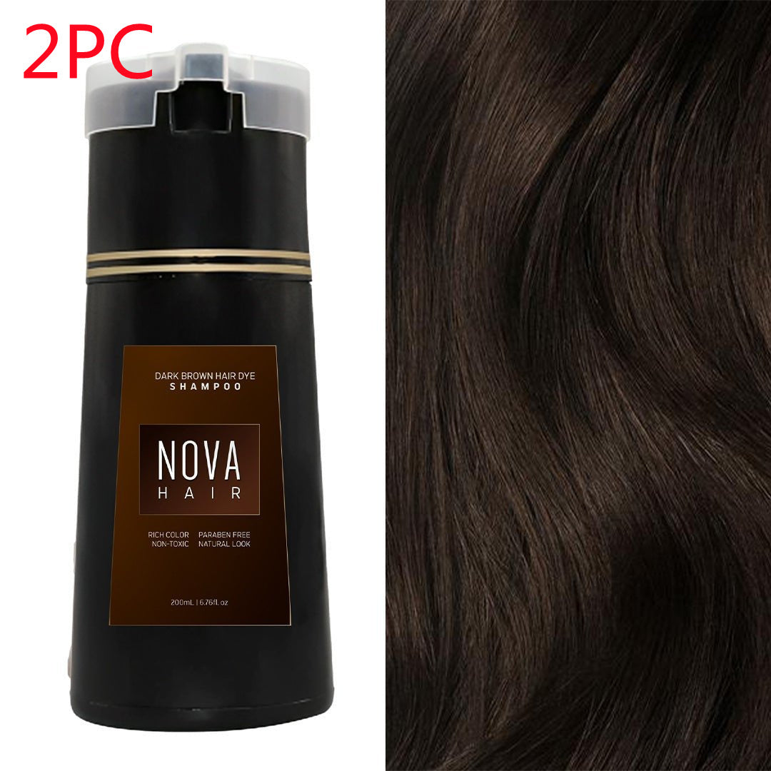 NOVA Hair Dyeing Hair Care Shampoo 3-in-1 Natural Fast White Hair Dyed Black Hair Dye Lasting Convenience Men Women Hair Care
